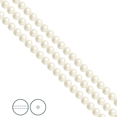 Preciosa Nacre Pearls (premiumkvalitet), 4mm, Cream