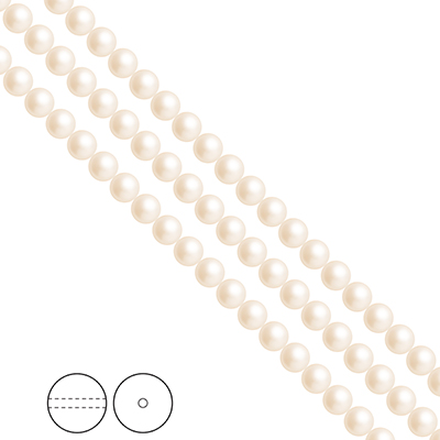 Preciosa Nacre Pearls (premiumkvalitet), 4mm, Creamrose