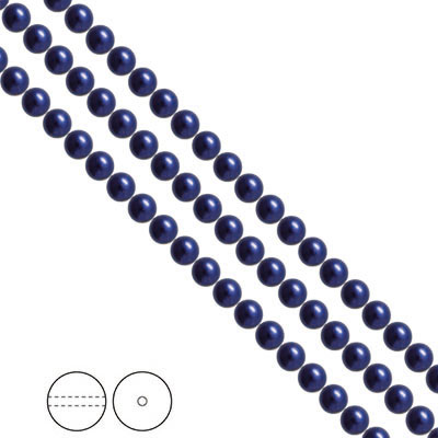 Preciosa Nacre Pearls (premiumkvalitet), 4mm, Dark Blue