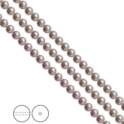 Preciosa Nacre Pearls (premiumkvalitet), 4mm, Dark Grey