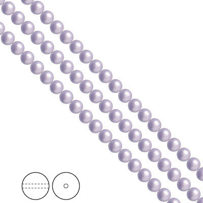 Preciosa Nacre Pearls (premiumkvalitet), 4mm, Lavender