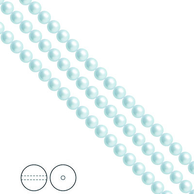 Preciosa Nacre Pearls (premiumkvalitet), 4mm, Light Blue