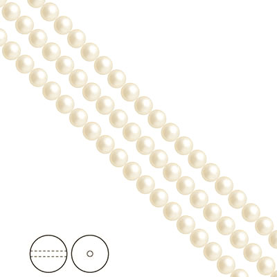 Preciosa Nacre Pearls (premiumkvalitet), 4mm, Light Creamrose