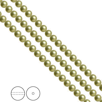Preciosa Nacre Pearls (premiumkvalitet), 4mm, Light Green