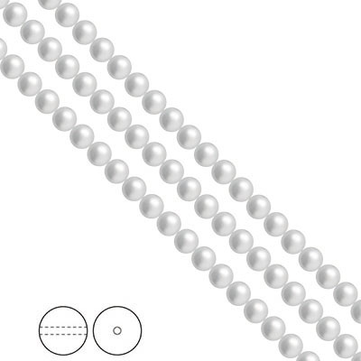 Preciosa Nacre Pearls (premiumkvalitet), 4mm, Light Grey