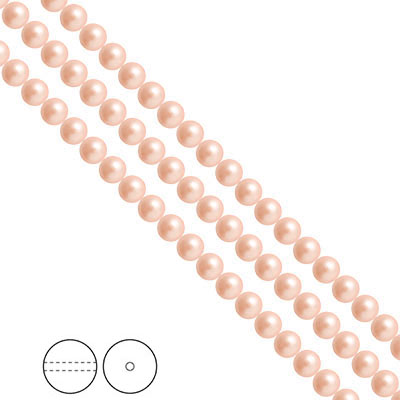 Preciosa Nacre Pearls (premiumkvalitet), 4mm, Peach