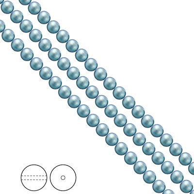 Preciosa Nacre Pearls (premiumkvalitet), 4mm, Pearlescent Blue