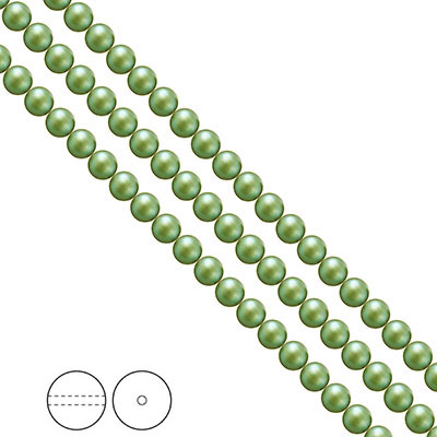 Preciosa Nacre Pearls (premiumkvalitet), 4mm, Pearlescent Green