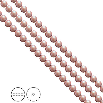 Preciosa Nacre Pearls (premiumkvalitet), 4mm, Pearlescent Pink