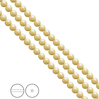 Preciosa Nacre Pearls (premiumkvalitet), 4mm, Pearlescent Yellow