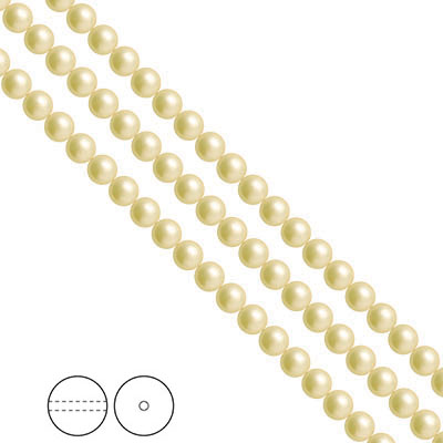 Preciosa Nacre Pearls (premiumkvalitet), 4mm, Vanilla