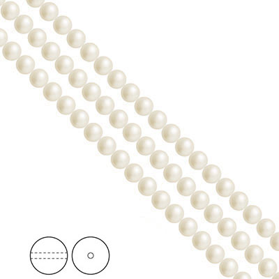 Preciosa Nacre Pearls (premiumkvalitet), 4mm, White
