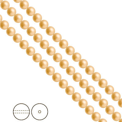 Preciosa Nacre Pearls (premiumkvalitet), 5mm, Gold, 25st