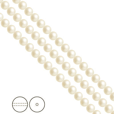 Preciosa Nacre Pearls (premiumkvalitet), 5mm, Light Creamrose