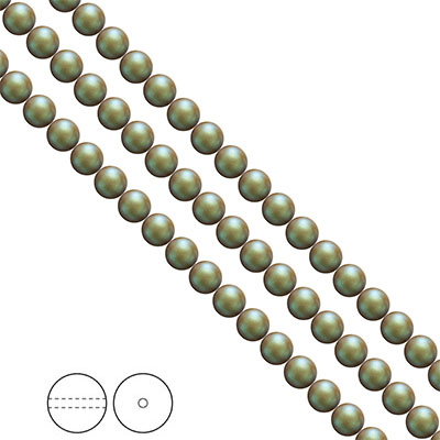 Preciosa Nacre Pearls (premiumkvalitet), 5mm, Pearlescent Khaki