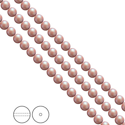 Preciosa Nacre Pearls (premiumkvalitet), 5mm, Pearlescent Pink