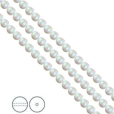Preciosa Nacre Pearls (premiumkvalitet), 5mm, Pearlescent White
