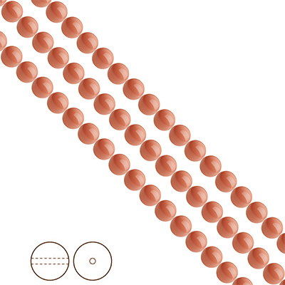 Preciosa Nacre Pearls (premiumkvalitet), 5mm, Salmon Rose