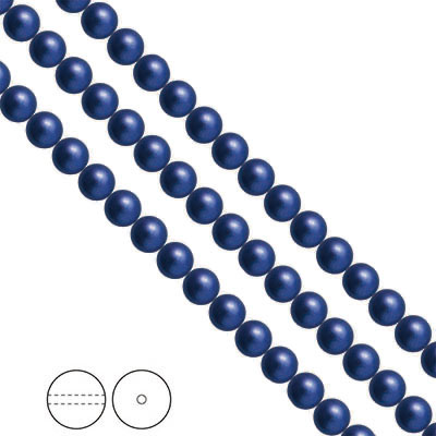 Preciosa Nacre Pearls (premiumkvalitet), 6mm, Blue
