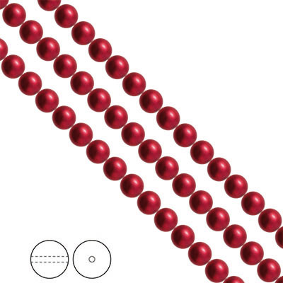 Preciosa Nacre Pearls (premiumkvalitet), 6mm, Bordeaux