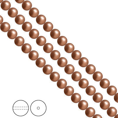 Preciosa Nacre Pearls (premiumkvalitet), 6mm, Bronze