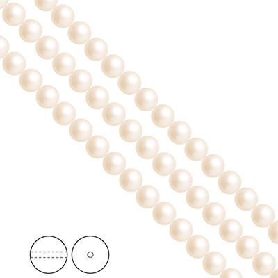 Preciosa Nacre Pearls (premiumkvalitet), 6mm, Creamrose