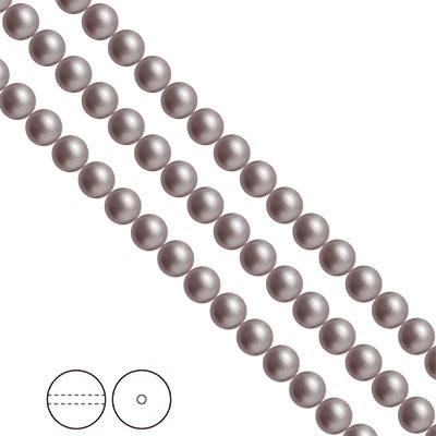 Preciosa Nacre Pearls (premiumkvalitet), 6mm, Dark Grey