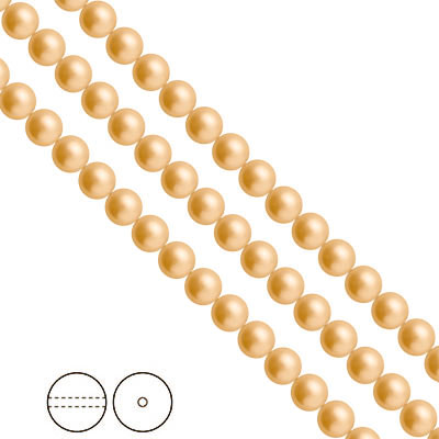 Preciosa Nacre Pearls (premiumkvalitet), 6mm, Gold