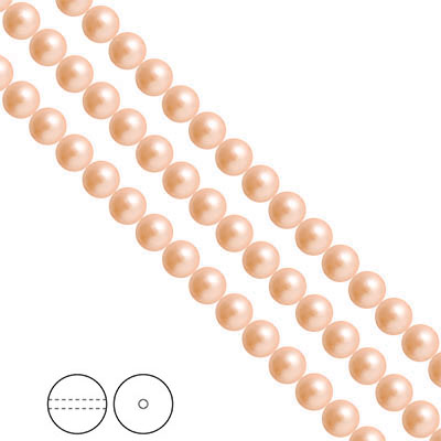 Preciosa Nacre Pearls (premiumkvalitet), 6mm, Peach