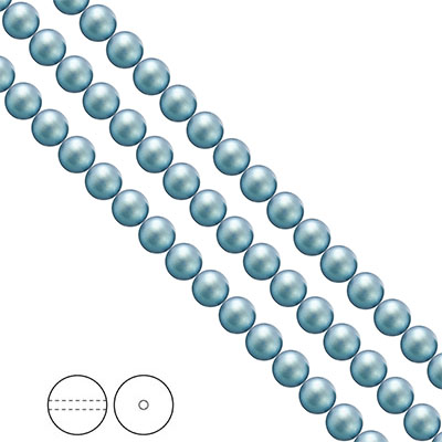 Preciosa Nacre Pearls (premiumkvalitet), 6mm, Pearlescent Blue