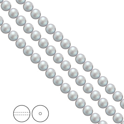 Preciosa Nacre Pearls (premiumkvalitet), 6mm, Pearlescent Grey