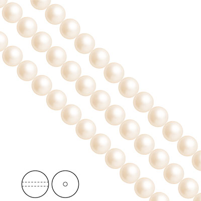 Preciosa Nacre Pearls (premiumkvalitet), 8mm, Creamrose