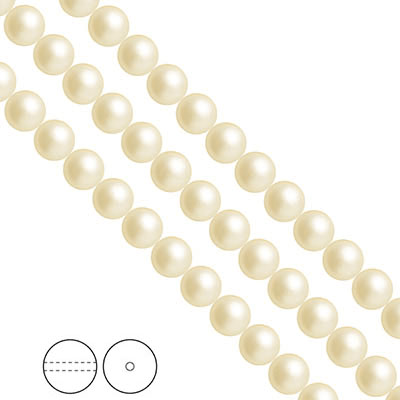 Preciosa Nacre Pearls (premiumkvalitet), 8mm, Light Creamrose