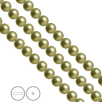 Preciosa Nacre Pearls (premiumkvalitet), 8mm, Light Green