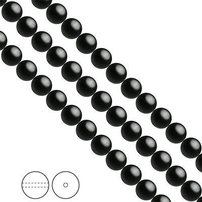 Preciosa Nacre Pearls (premiumkvalitet), 8mm, Magic Black