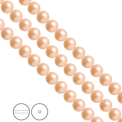 Preciosa Nacre Pearls (premiumkvalitet), 8mm, Peach
