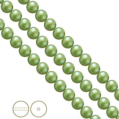 Preciosa Nacre Pearls (premiumkvalitet), 8mm, Pearlescent Green