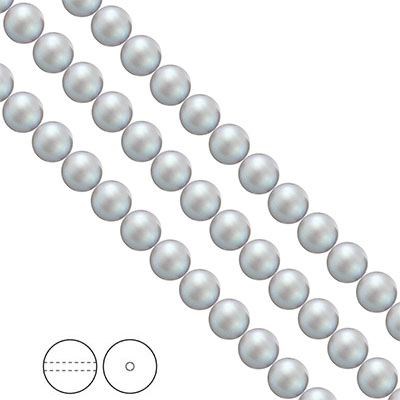 Preciosa Nacre Pearls (premiumkvalitet), 8mm, Pearlescent Grey