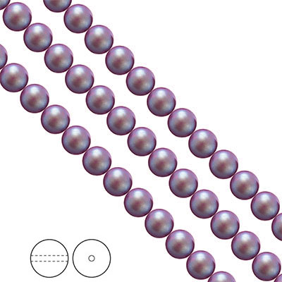 Preciosa Nacre Pearls (premiumkvalitet), 8mm, Pearlescent Violet